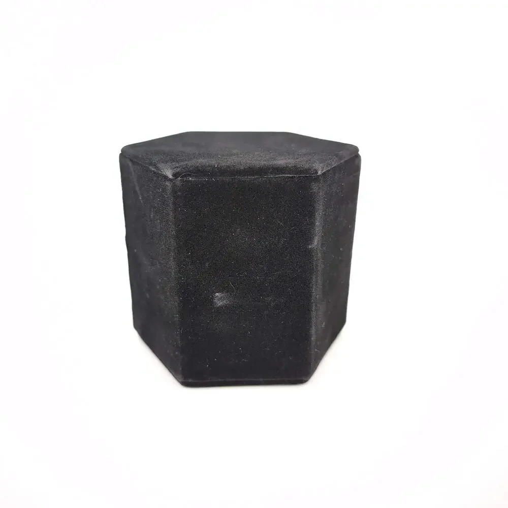 Black Velvet Hexagon Jewelry Display Ring Earrings Pendant Necklace Riser - GUC